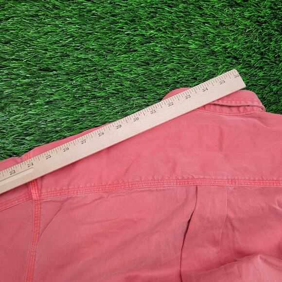 Vintage 90s Calvin-Klein Faded Coral Pink Button Up Shirt Large 23x32 USA - Picture 10 of 12